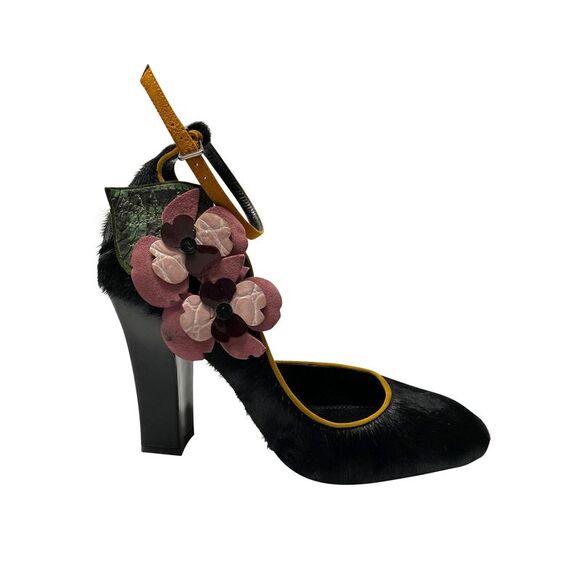 Fabrizio Viti Violets For Your Fur Pumps in Black Fur - Picture 1 of 6